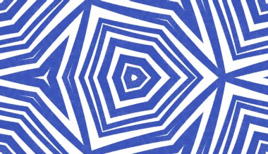 Geometrik dikişsiz desen. İndigo simetrik kaleydoskop arka planı. El çizimi geometrik kusursuz tasarım. Tekstil hazır sıradışı baskı, mayo kumaş, duvar kağıdı, ambalaj..