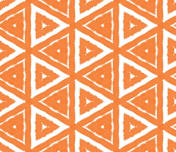 Çizgili el çizimi desen. Turuncu simetrik kaleydoskop arka planı. Tekstil hazır muhteşem baskı, mayo kumaş, duvar kağıdı, ambalaj. Çizgili elle çizilmiş fayans tekrarlanıyor.