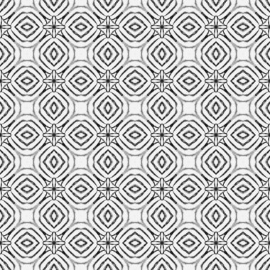 Mozaik kusursuz desen. Siyah ve beyaz, şık yaz tasarımı. Tekstil hazır güçlü baskı, mayo kumaş, duvar kağıdı, ambalaj. El çizimi yeşil mozaik pürüzsüz sınır.