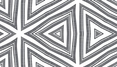 Sembol çizgileri tasarımı. Siyah simetrik kaleydoskop. Geometrik simge çizgileri deseni. Tekstil hazır büyüleyici baskı, mayo kumaş, duvar kağıdı, ambalaj..