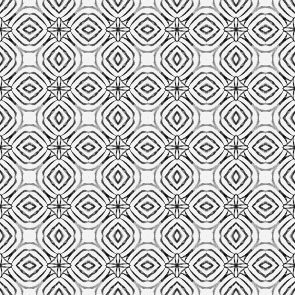 Mosaic Seamless Pattern Black White Fine Boho Chic Summer Design —  Fotos de Stock