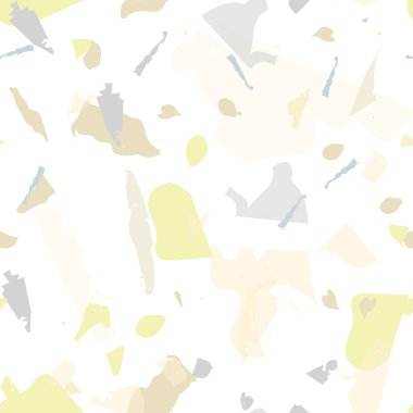 Terrazzo kusursuz desen. İç dekorasyon için minimalist döşeme taşı. Terrazzo pürüzsüz desenli, serin renklerde. Doğal taşlardan, granitten, kuvarstan, mermerden, betondan yapılmış arkaplan. 