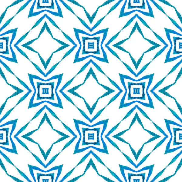 Ikat Repeating Swimwear Design Blue Tempting Boho Chic Summer Design — Φωτογραφία Αρχείου