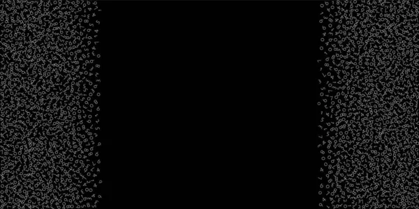 Düşen sayılar, büyük veri konsepti. Çift beyaz düzensiz uçan parmaklar. Siyah arka planda duygusal fütüristik pankart. Düşen sayılarla dijital vektör illüstrasyonu.