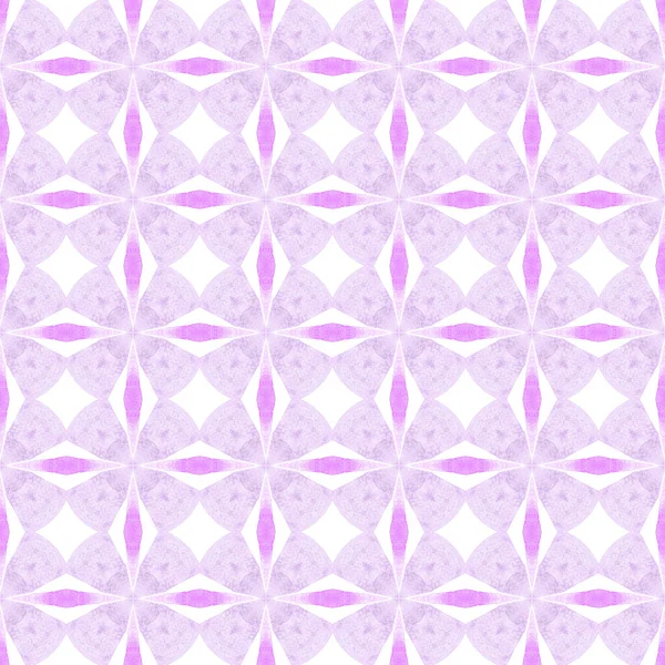 Hand Painted Tiled Watercolor Border Purple Bewitching Boho Chic Summer — Stock Photo, Image
