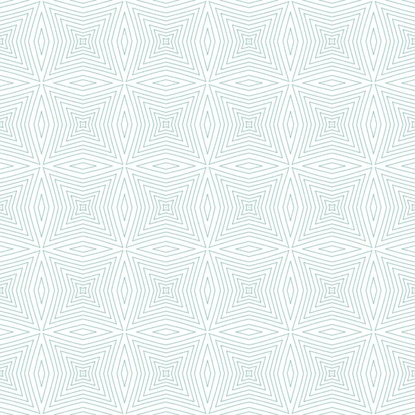 Arabesque Hand Drawn Pattern Turquoise Symmetrical Kaleidoscope Background Textile Ready — Fotografia de Stock