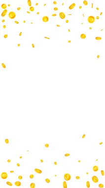 Avrupa Birliği Euro sikkeleri düşüyor. Kayda değer dağınık bozuk paralar. Avrupa parası. Büyük ikramiye, servet ya da başarı konsepti. Vektör illüstrasyonu.