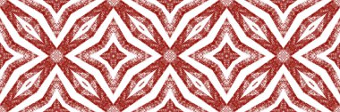 Döşemeli suluboya, pürüzsüz sınır. Şarap kırmızısı simetrik kaleydoskop arka planı. Elle boyanmış suluboya pürüzsüz. arkaplan için ezici dekoratif tasarım ögesi.