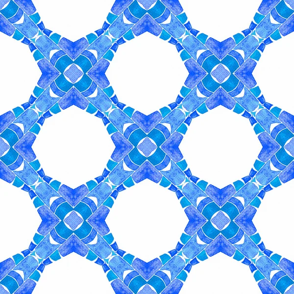 Textilfertiger Kraftvoller Druck Bademodenstoff Tapete Verpackung Blaues Ansprechendes Boho Chic — Stockfoto