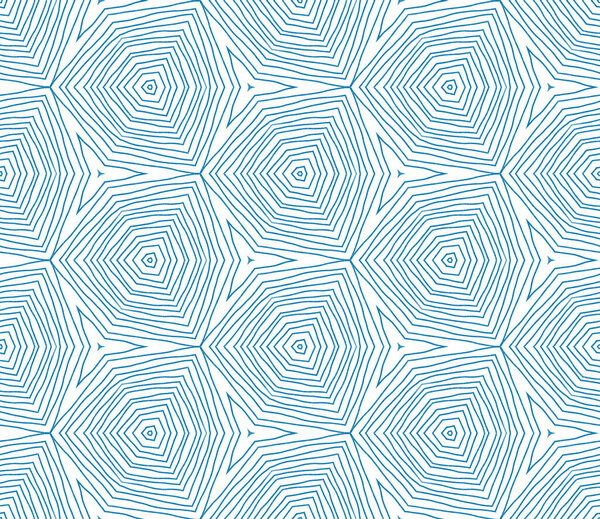 Medallion seamless pattern. Blue symmetrical kaleidoscope background. Textile ready nice print, swimwear fabric, wallpaper, wrapping. Watercolor medallion seamless tile.