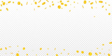 Çin Yuan paraları düşüyor. Etkileyici dağınık CNY paraları. Çin parası. Büyük ikramiye, servet ya da başarı konsepti. Vektör illüstrasyonu.