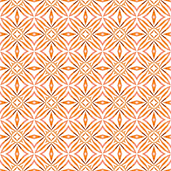 Tiled Watercolor Background Orange Overwhelming Boho Chic Summer Design Textile — Stockfoto