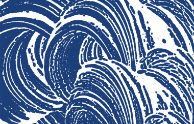 Grunge dokusu. Üzüntü çivit pürüzü. Olağanüstü bir geçmişi var. Gürültü iğrenç grunge dokusu. Alışılmadık sanatsal yüzey. Vektör illüstrasyonu.