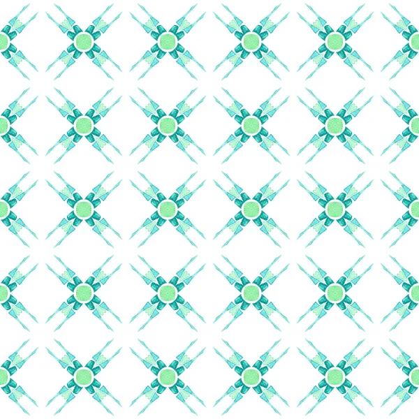 Ethnic Hand Painted Pattern Green Fine Boho Chic Summer Design — Stock Photo, Image