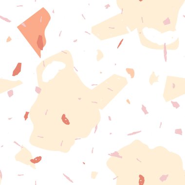 Terrazzo kusursuz desen. Taşlı turuncu gerçekçi mermer dokusu. Terrazzo pürüzsüz desenli, serin renklerde. Doğal taşlardan, granitten, kuvarstan, mermerden, betondan yapılmış arkaplan. 