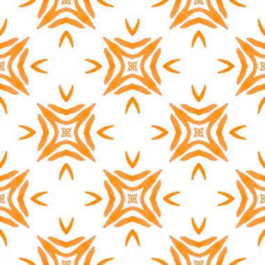 Egzotik, pürüzsüz desen. Turuncu muhteşem boho şık yaz tasarımı. Yaz, egzotik, pürüzsüz sınır. Tekstil hazır muhteşem baskı, mayo kumaş, duvar kağıdı, ambalaj..