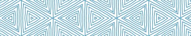 Çizgili el çizgileri, pürüzsüz desen. Mavi simetrik kaleydoskop. Tekrar eden çizgili el çizgisi sınırı. arkaplan için yaratıcı dekoratif tasarım ögesi.