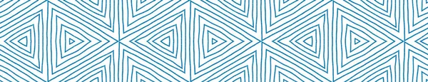 Çizgili el çizgileri, pürüzsüz desen. Mavi simetrik kaleydoskop. Tekrar eden çizgili el çizgisi sınırı. arkaplan için yaratıcı dekoratif tasarım ögesi.