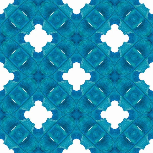 Tropical Seamless Pattern Blue Fancy Boho Chic Summer Design Textile — Fotografia de Stock