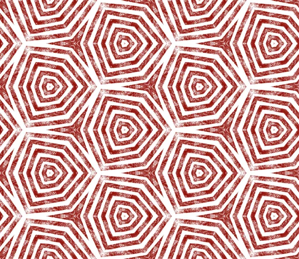 Tekrar eden mayo tasarımı. Şarap kırmızısı simetrik kaleydoskop arka planı. Yaz çöreği şekeri desenli. Tekstil hazır, mayo, kumaş, duvar kağıdı, ambalaj..