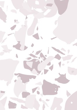 Terrazzo modern soyut şablon. Klasik İtalyan döşemesinin gri dokusu. Venedik terrazzo trend vektör arka planı Taşlardan, granitten, kuvarstan, mermerden, betondan yapılmış. 