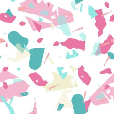 Terrazzo kusursuz desen. Modern klasik döşeme dokusu. Terrazzo pürüzsüz desenli, serin renklerde. Doğal taşlardan, granitten, kuvarstan, mermerden, betondan yapılmış arkaplan. 