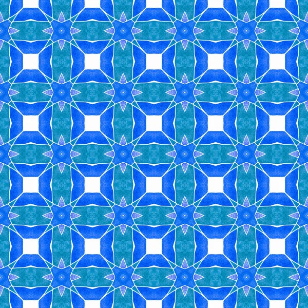 Arab Kézzel Rajzolt Design Kék Észbontó Boho Divatos Nyári Design — Stock Fotó