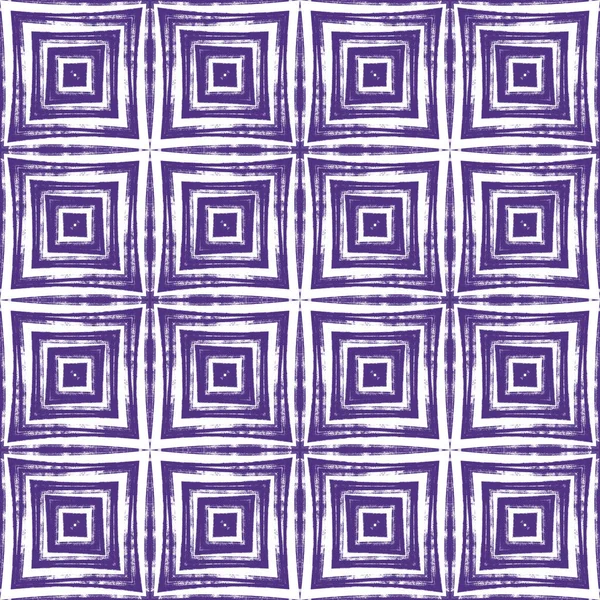 Medallion Seamless Pattern Purple Symmetrical Kaleidoscope Background Textile Ready Lovely — Stock Photo, Image