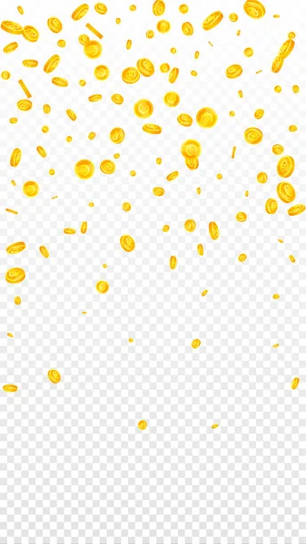 Avrupa Birliği Euro sikkeleri düşüyor. Mükemmel dağınık EUR paraları. Avrupa parası. Büyük ikramiye, servet ya da başarı konsepti. Vektör illüstrasyonu.