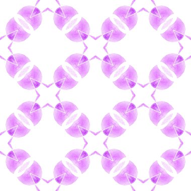 Tekstil hazır baskı, mayo kumaş, duvar kağıdı, ambalaj. Mor müthiş boho şık yaz tasarımı. Etnik elle boyanmış desen. Suluboya yaz etnik sınır düzeni.