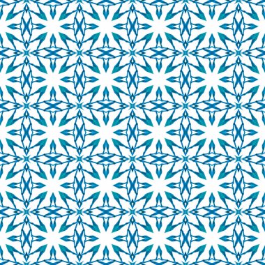Textile ready Actual print, swimwear fabric, wallpaper, wrapping. Blue impressive boho chic summer design. Hand drawn tropical seamless border. Tropical seamless pattern.
