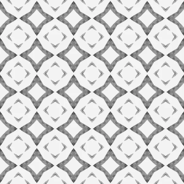 Mosaic Seamless Pattern Black White Comely Boho Chic Summer Design — ストック写真