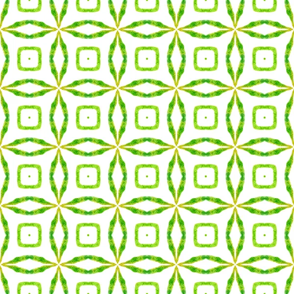 Chevron Watercolor Pattern Green Imaginative Boho Chic Summer Design Textile — 스톡 사진