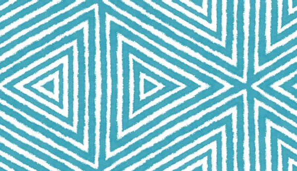 Tekrar eden mayo tasarımı. Turkuaz simetrik kaleydoskop arka planı. Tekstil hazır hoş baskı, mayo kumaş, duvar kağıdı, ambalaj. Yaz şapkası süsleme deseni.