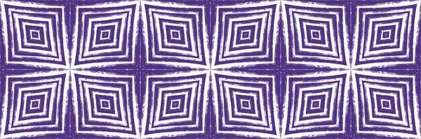 Arabeske Hand Gezeichnete Nahtlose Grenze Lila Symmetrischer Kaleidoskop Hintergrund Handgezeichnetes — Stockfoto