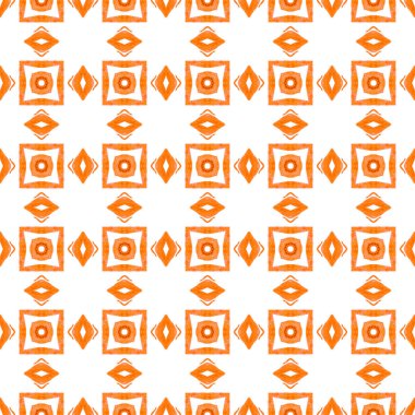 Tekstil hazır silinmez baskı, mayo kumaş, duvar kağıdı, ambalaj. Turuncu ekstra boho şık yaz tasarımı. Organik fayans. Moda organik yeşil kenar.