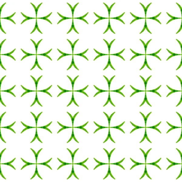 Акварель Летняя Этническая Граница Зеленый Очаровывающий Шикарный Летний Дизайн Текстиль — стоковое фото