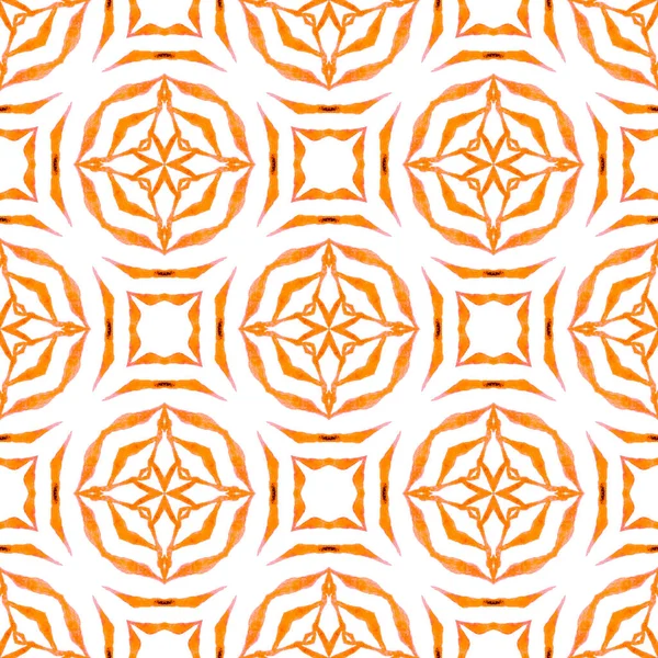 緑の幾何学的なシェブロン水彩境界 オレンジファインBohoシックな夏のデザイン シェブロン水彩柄 テキスタイルレディ魅惑的なプリント 水着生地 ラッピング — ストック写真