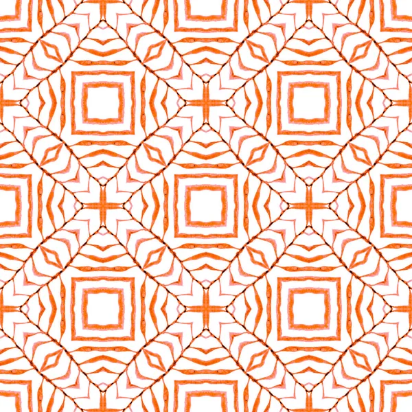 Elle boyanmış suluboya kenar. Turuncu harika boho şık yaz tasarımı. Tekstil hazır ekstatik baskı, mayo kumaş, duvar kağıdı, ambalaj. Döşemeli suluboya arkaplan.