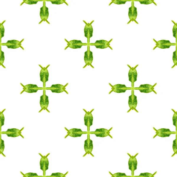 Patrón Exótico Sin Costuras Verde Bonito Diseño Boho Chic Verano —  Fotos de Stock