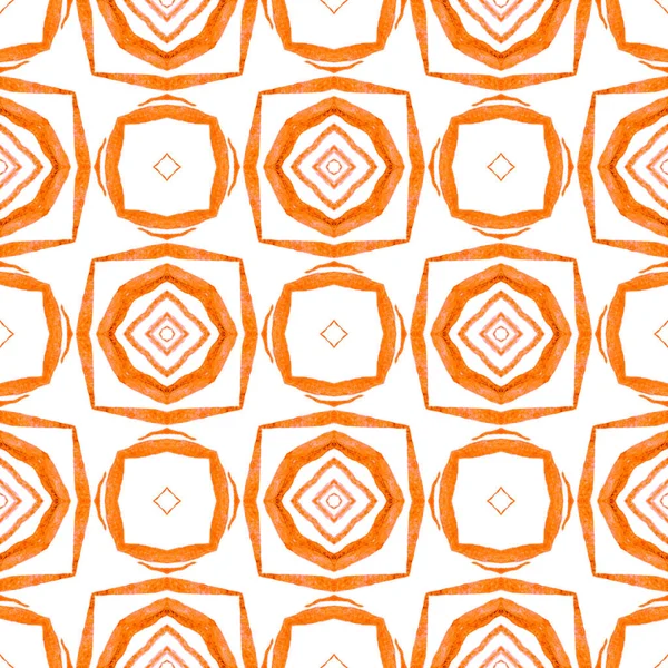 Textile Ready Memorable Print Swimwear Fabric Wallpaper Wrapping Orange Symmetrical — Stock Photo, Image