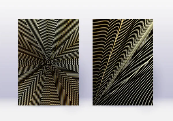 Vorlagenset Für Cover Design Abstrakte Linien Modernes Broschüren Layout Lebendige — Stockvektor