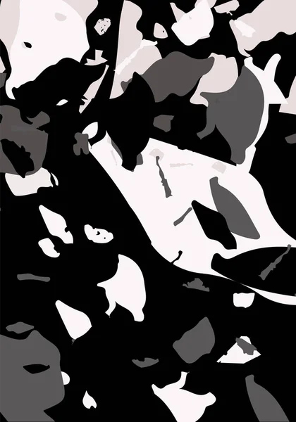 Terrazzo现代抽象模板 意大利古典地板的黑白质感 威尼斯特拉佐时尚矢量背景背景石头 花岗岩 大理石 混凝土制成的背景 — 图库矢量图片