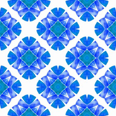 Egzotik, pürüzsüz desen. Mavi çekici boho şık yaz tasarımı. Tekstil hazır muhteşem baskı, mayo kumaş, duvar kağıdı, ambalaj. Yaz ekzotik, pürüzsüz sınır.