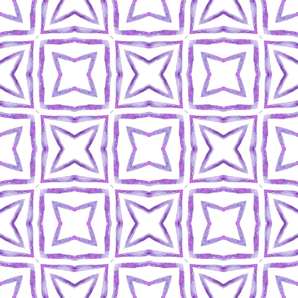 Patrón Borde Étnico Verano Acuarela Precioso Diseño Boho Chic Púrpura — Foto de Stock