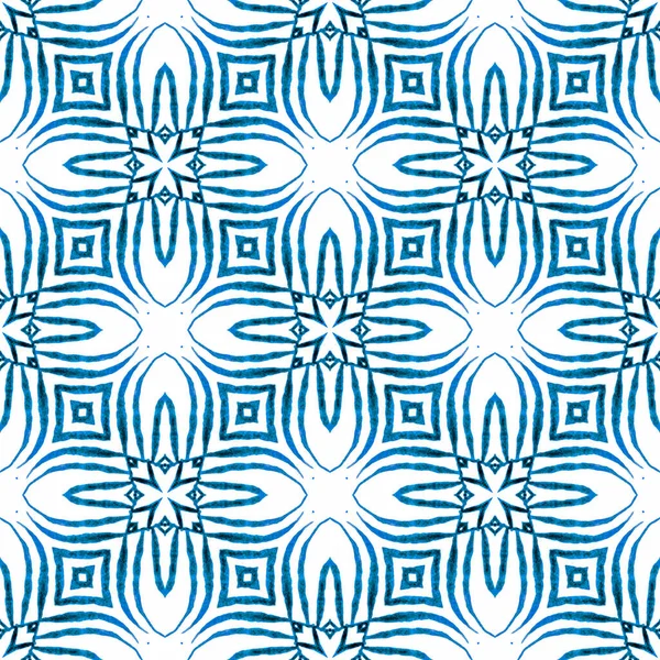 Textilní Tisk Tkaniny Plavky Tapety Obaly Modré Krásné Boho Elegantní — Stock fotografie