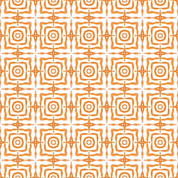 Ikat Повторяет Дизайн Купальников Оранжевый Шикарный Летний Дизайн Текстильная Готовая — стоковое фото