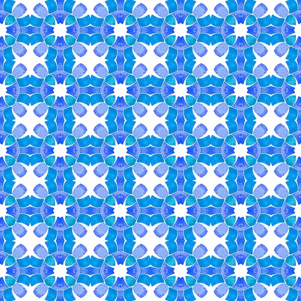 Textilből Készült Nyomat Fürdőruha Szövet Tapéta Csomagolás Kék Lenyűgöző Boho — Stock Fotó