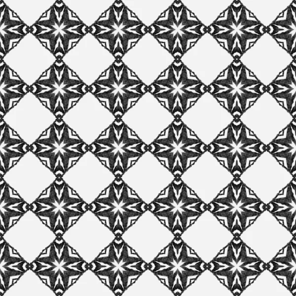 Medaillon Nahtloses Muster Schwarz Weiß Glamouröses Boho Chic Sommerdesign Textilfertiger — Stockfoto