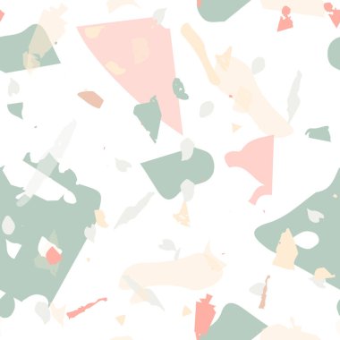 Terrazzo kusursuz desen. Modern klasik döşeme dokusu. Terrazzo pürüzsüz desenli, serin renklerde. Doğal taşlardan, granitten, kuvarstan, mermerden, betondan yapılmış arkaplan. 